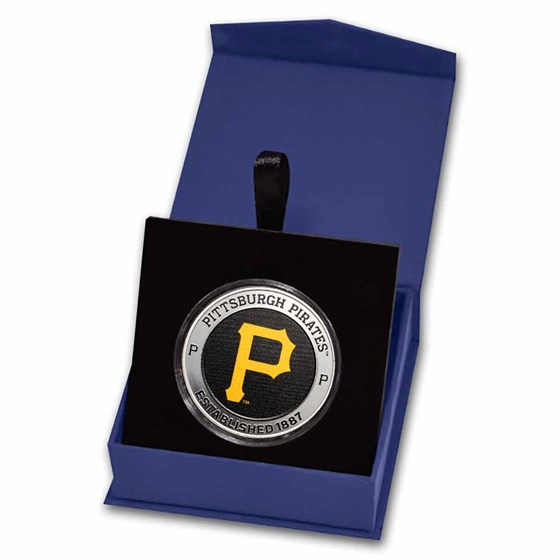 MLB Pittsburgh Pirates 1 oz Silver Colorized Round (w/ Box) MLB Pittsburgh Pirates 1 oz Silver Colorized Round (w/ Box)