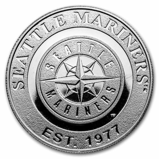 MLB Seattle Mariners 1 oz Silver Round (w/Box) MLB Seattle Mariners 1 oz Silver Round (w/Box)