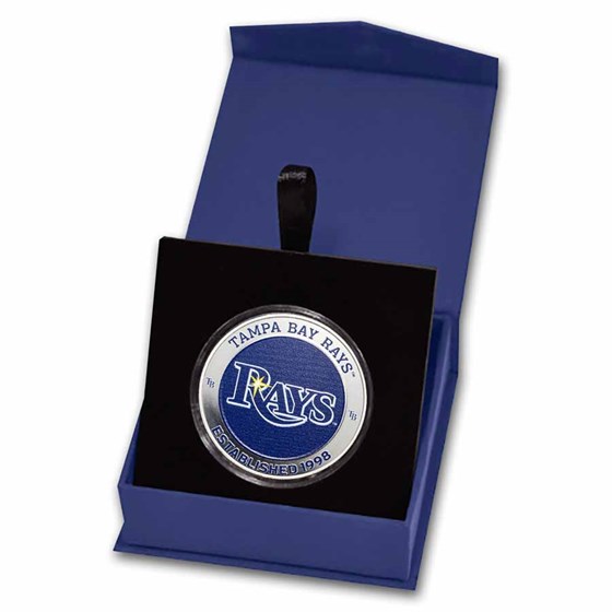 MLB Tampa Bay Rays 1 oz Silver Colorized Round (w/ Box) MLB Tampa Bay Rays 1 oz Silver Colorized Round (w/ Box)