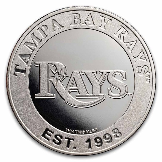 MLB Tampa Bay Rays 1 oz Silver Round MLB Tampa Bay Rays 1 oz Silver Round