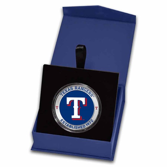 MLB Texas Rangers 1 oz Silver Colorized Round (w/ Box)