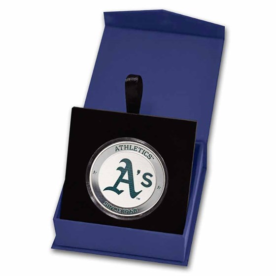 MLB The Athletics 1 oz Silver Colorized Round (w/ Box) MLB The Athletics 1 oz Silver Colorized Round (w/ Box)