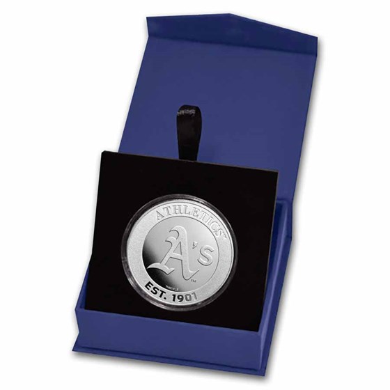 MLB The Athletics 1 oz Silver Round (w/Box) MLB The Athletics 1 oz Silver Round (w/Box)