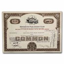 Monmouth Park Jockey Club Stock Certificate (Brown)