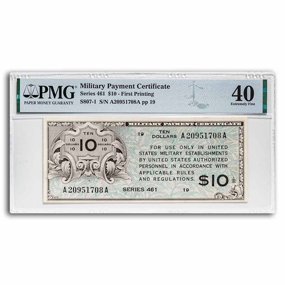 MPC Series 461 $10 XF-40 PMG MPC Series 461 $10 XF-40 PMG