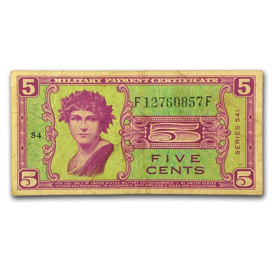 MPC Series 541 5 Cents VF MPC Series 541 5 Cents VF