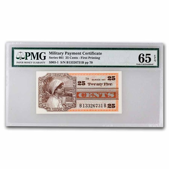 MPC Series 661 .25 Cents - Gem CU-65 EPQ PMG