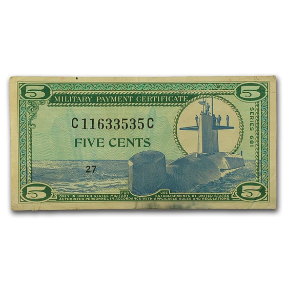 MPC Series 681 5 Cents VF MPC Series 681 5 Cents VF
