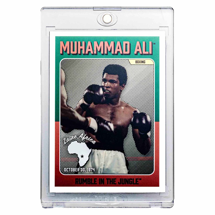 Muhammad Ali "Rumble In The Jungle" Silver Trading Card