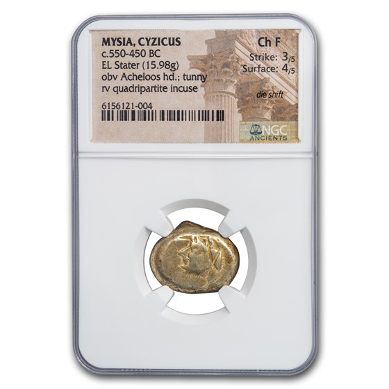Mysia Cyzicus EL Stater (550-450 BC) Ch Fine NGC (die-shift) Mysia Cyzicus EL Stater (550-450 BC) Ch Fine NGC (die-shift)