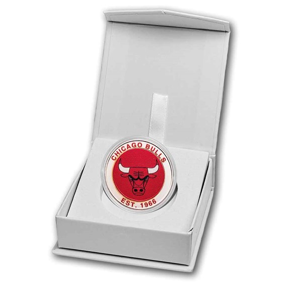 NBA Chicago Bulls 1 oz Silver Colorized Round (w/Box)