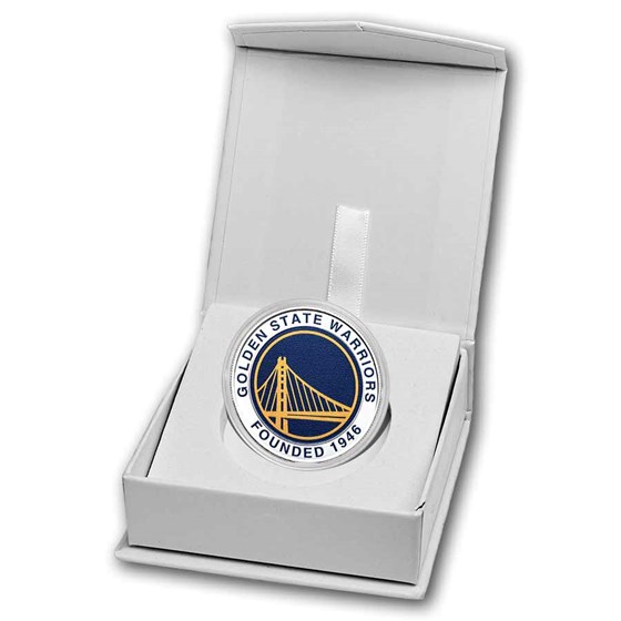 NBA Golden State Warriors 1 oz Silver Colorized Round (w/Box)