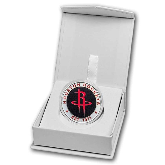 NBA Houston Rockets 1 oz Silver Colorized Round (w/Box)
