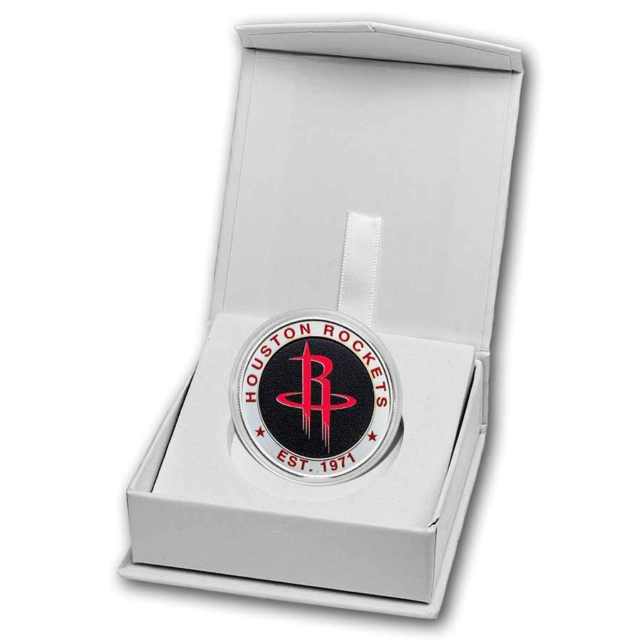 NBA Houston Rockets 1 oz Silver Colorized Round (w/Box)