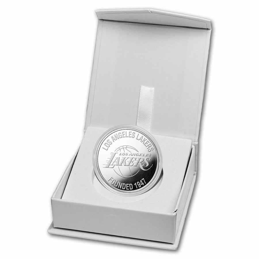NBA Los Angeles Lakers 1 oz Silver Round (w/Box)