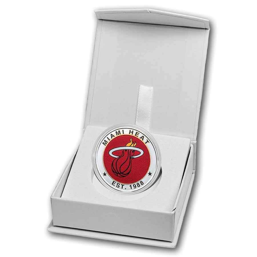 NBA Miami Heat 1 oz Silver Colorized Round (w/Box)