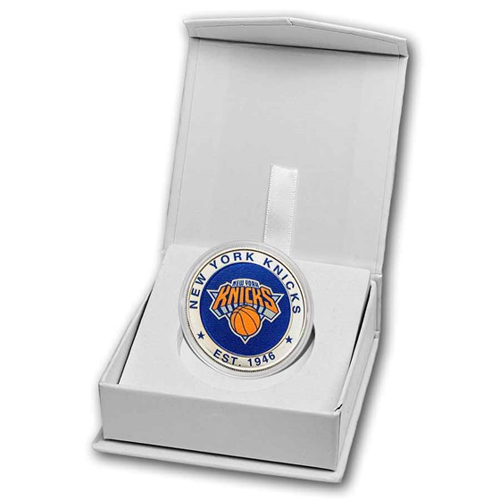 NBA New York Knicks 1 oz Silver Colorized Round (w/Box)
