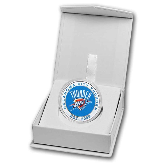 NBA Oklahoma City Thunder 1 oz Silver Colorized Round (w/Box)