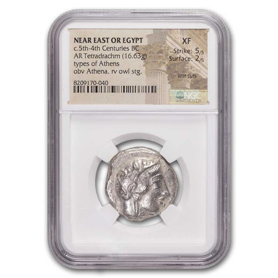 Near East or Egypt AR Tetradrachm c.5th-4th Cen. BC XF NGC Near East or Egypt AR Tetradrachm c.5th-4th Cen. BC XF NGC