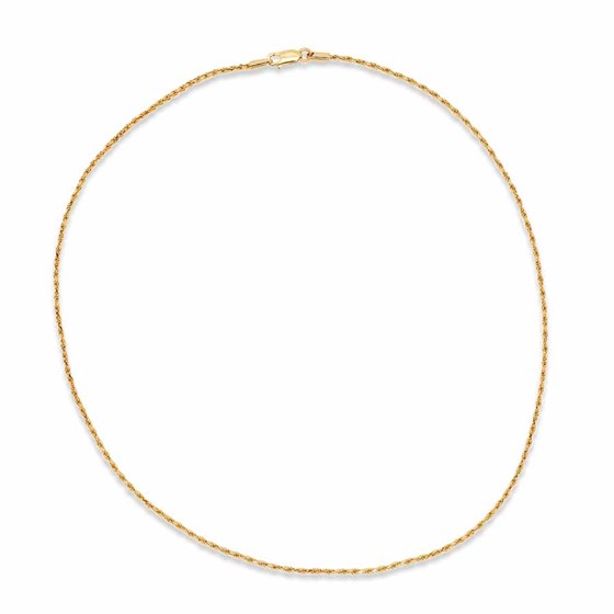 Nebü 22K Gold 1.6 mm 17 cm Rope Chain Bracelet