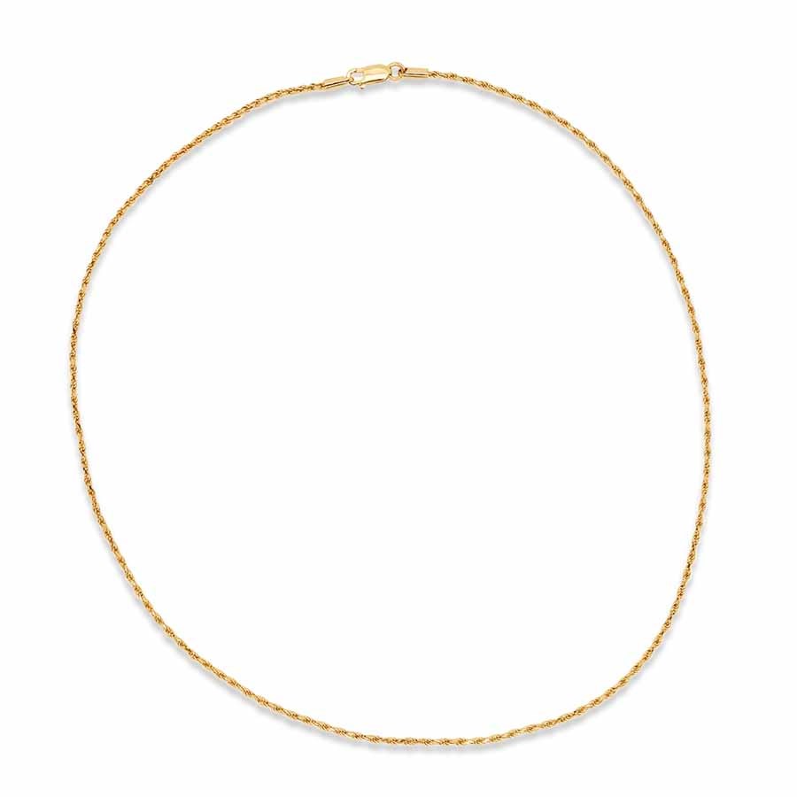 Nebü 22K Gold 1.6 mm 17 cm Rope Chain Bracelet