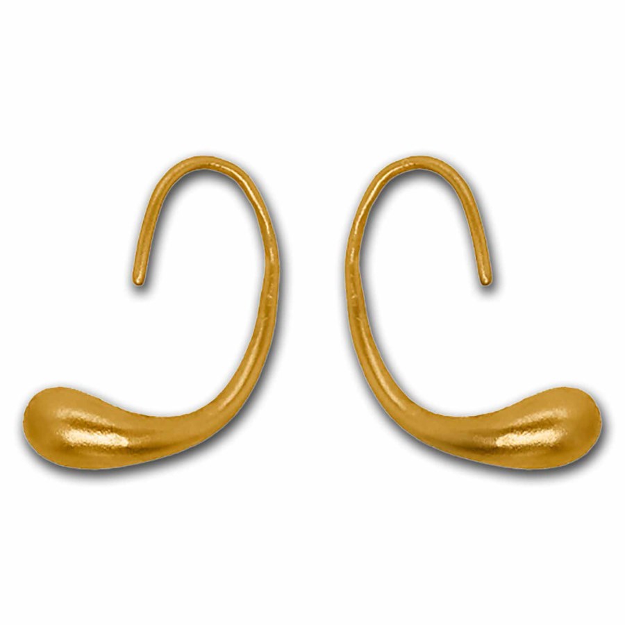 Nebü 24K Polished Water Droplet Earrings