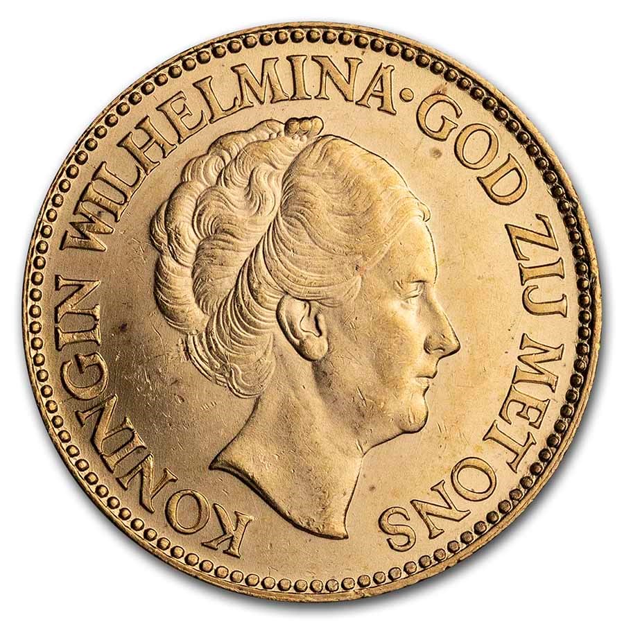 Netherlands Gold 10 Gulden (Random) Average Circ