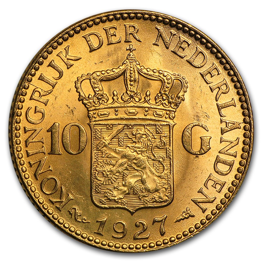 Netherlands Gold 10 Gulden (Random) BU