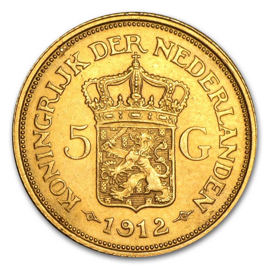 Netherlands Gold 5 Gulden (Random) Avg Circ