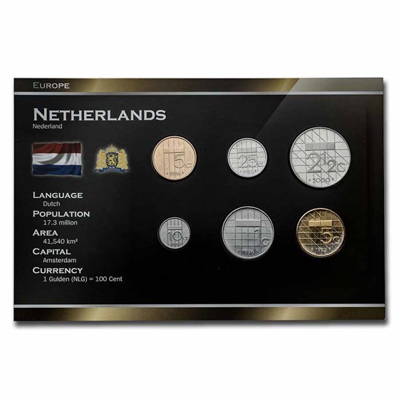 Netherlands Pre-Euro 6-Coin Set BU Netherlands Pre-Euro 6-Coin Set BU