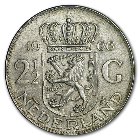 Netherlands Silver 2 1/2 Gulden Average Circ (ASW .3472) Netherlands Silver 2 1/2 Gulden Average Circ (ASW .3472)