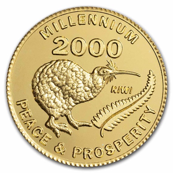 New Zealand 1/4 oz Gold Millennium Kiwi New Zealand 1/4 oz Gold Millennium Kiwi