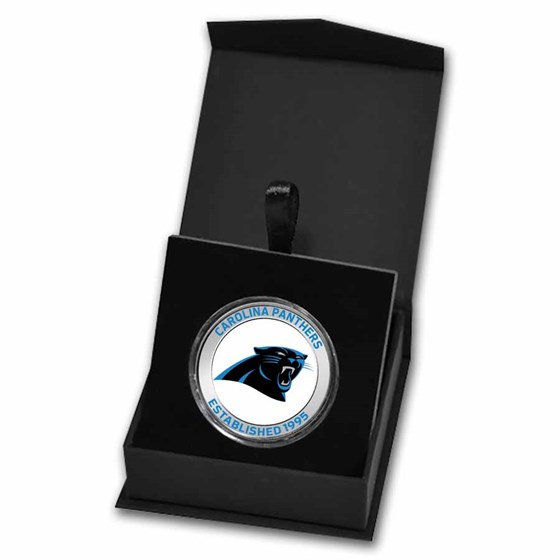 NFL Carolina Panthers 1 oz Silver Colorized Round (w/Box)