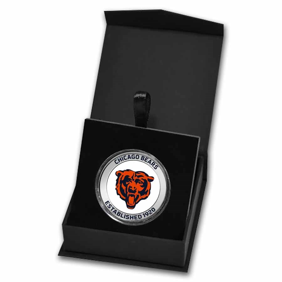 NFL Chicago Bears 1 oz Silver Colorized Round (w/Box)