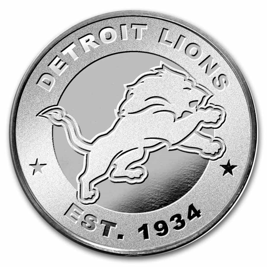 NFL Detroit Lions 1 oz Silver Round