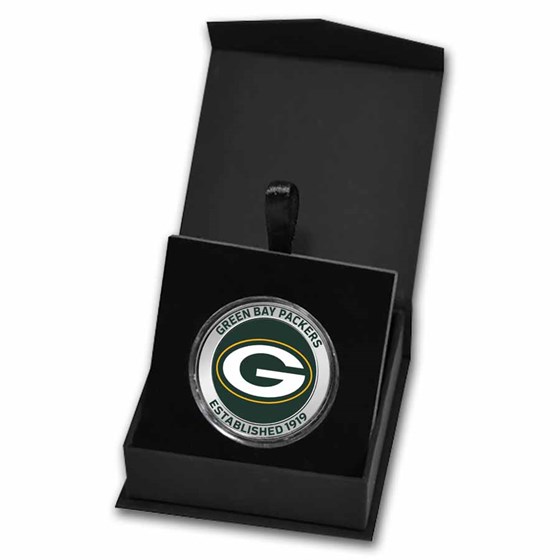 NFL Green Bay Packers 1 oz Silver Colorized Round (w/Box)