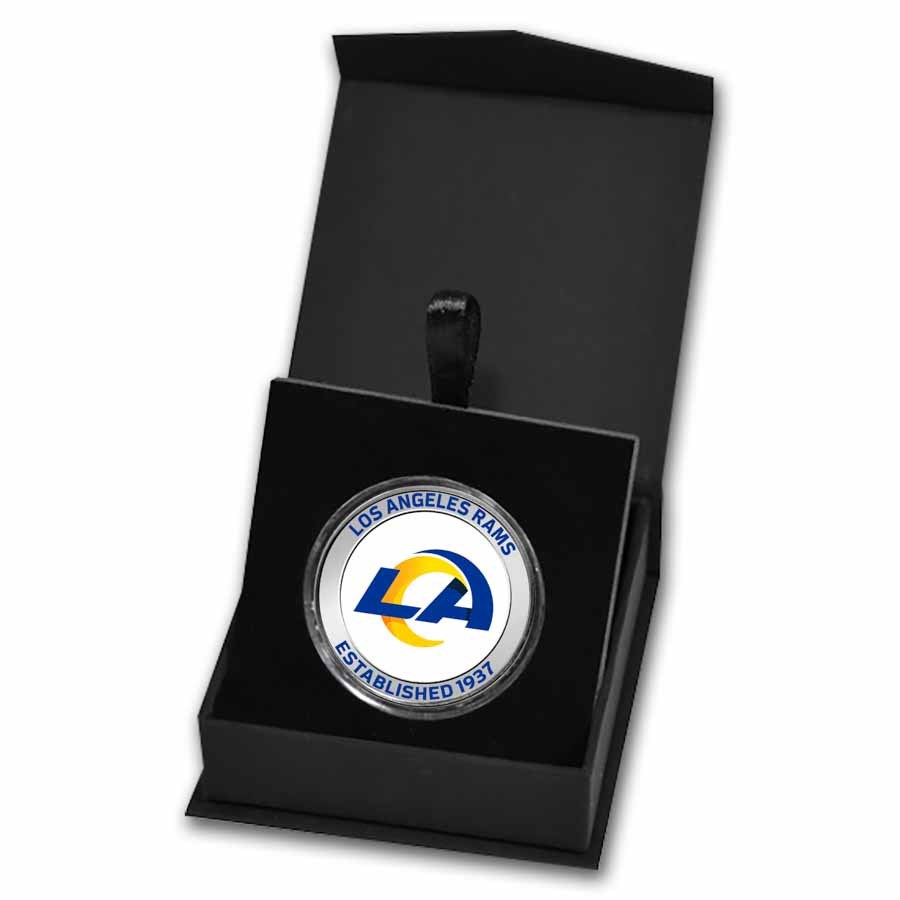 NFL Los Angeles Rams 1 oz Silver Colorized Round (w/Box)
