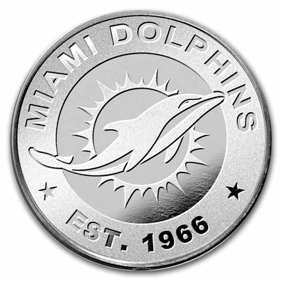 NFL Miami Dolphins 1 oz Silver Round