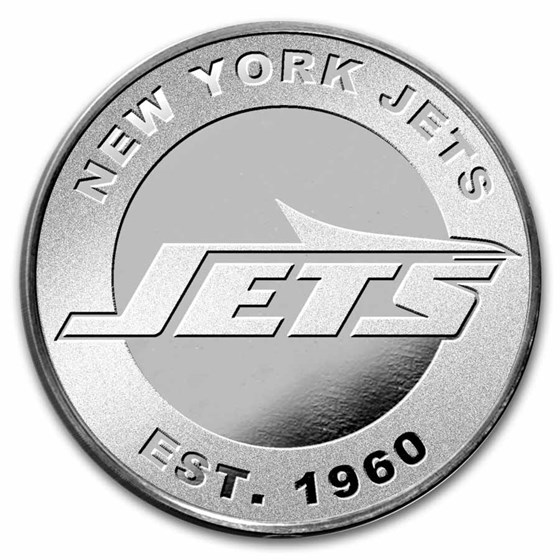 NFL New York Jets 1 oz Silver Round