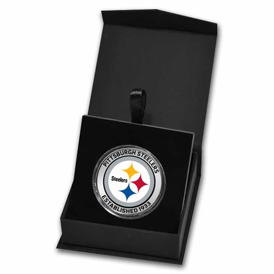 NFL Pittsburgh Steelers 1 oz Silver Colorized Round (w/Box)