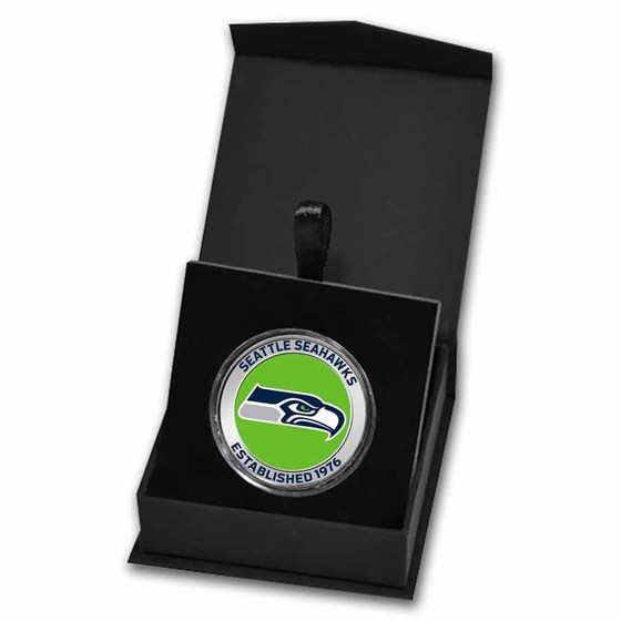 NFL Seattle Seahawks 1 oz Silver Colorized Round (w/Box)