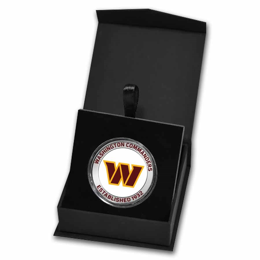 NFL Washington Commanders 1 oz Silver Colorized Round (w/Box)