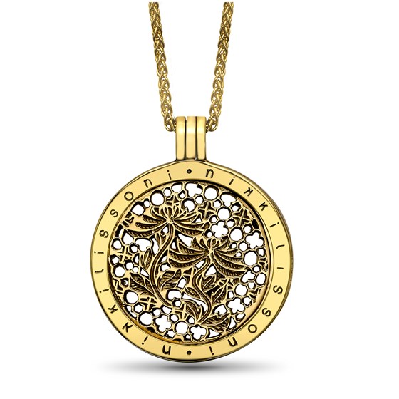 Nikki Lissoni "Paradise in Me" Gold Plated 33 mm Pendant w/Chain Nikki Lissoni "Paradise in Me" Gold Plated 33 mm Pendant w/Chain