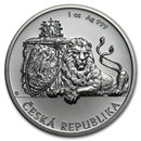 Niue 1 oz Silver Czech Lion (Abrasions, Random)