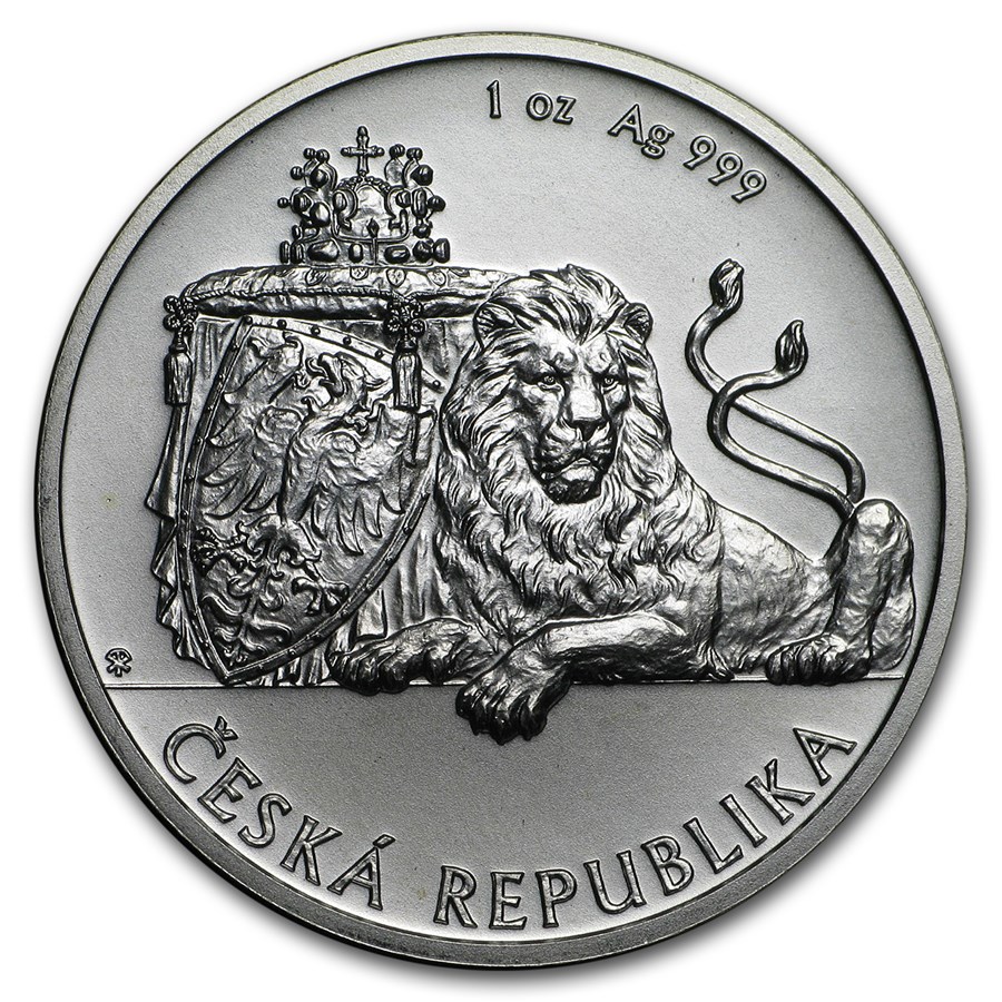 Niue 1 oz Silver Czech Lion (Abrasions, Random)