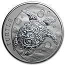 Niue 2 oz Silver $5 Hawksbill Turtle BU (Abrasions, Random Year)