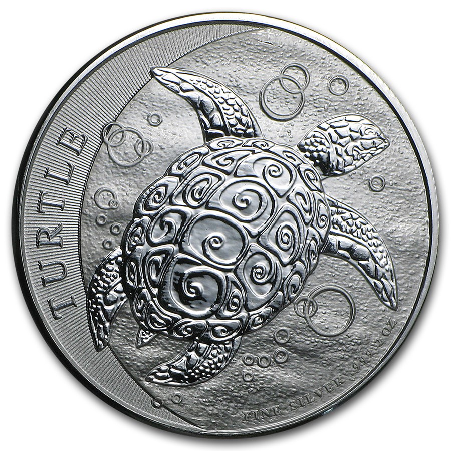 Niue 2 oz Silver $5 Hawksbill Turtle BU (Abrasions, Random Year)