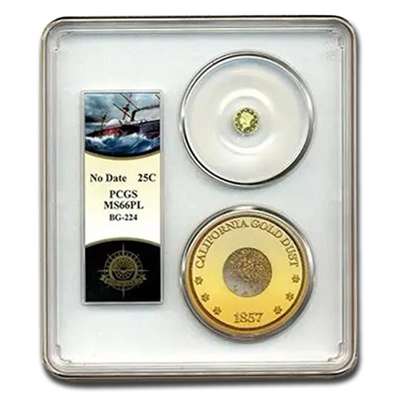 No Date Liberty Round 25 Cent Gold MS-66 PCGS (PL, BG-224) No Date Liberty Round 25 Cent Gold MS-66 PCGS (PL, BG-224)