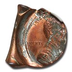 NO DATE Lincoln Cent MS-65 NGC (Red/Brown, Foldover Strike)