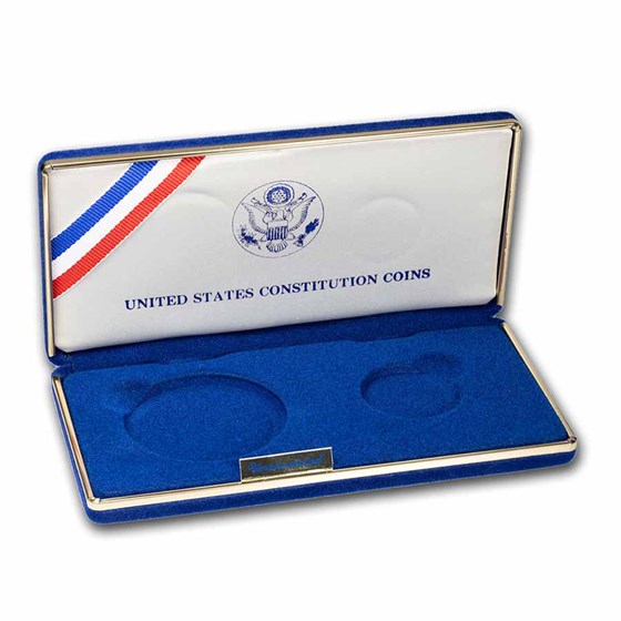 OGP Box & COA -1987 2-Coin Conmem Constitution Set BU (Empty) OGP Box & COA -1987 2-Coin Conmem Constitution Set BU (Empty)